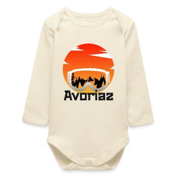 Avoriaz  - Body bébé manches longues biologique - écru doux - Devant