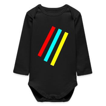 Stripes - Vector - Baby Organic Long-Sleeved Bodysuit - black - Front