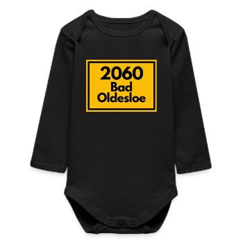 OLD POSTCODE POSTCODE RETRO 2060 BAD OLDESLOE Moin - Baby Organic Long-Sleeved Bodysuit - black - Front