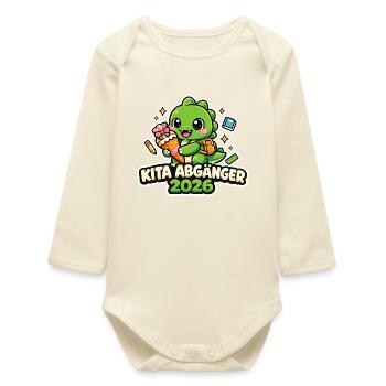 Daycare Graduate 2026 Kids Gift - Baby Organic Long-Sleeved Bodysuit - soft Ecru - Front