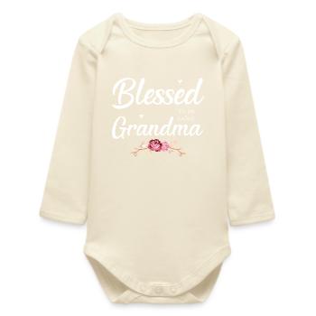 Proud to Be Called Grandma Shirt - Baby Organic Long-Sleeved Bodysuit - soft Ecru - Front