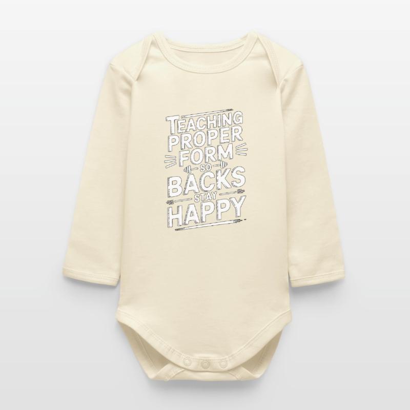 PT Educator Teaching Proper Form Movement Therapy Baby Organic Long-Sleeved Bodysuit