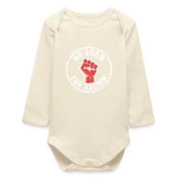 Pas de place pour le racisme - Antifa Merch - Body bébé manches longues biologique - écru doux - Devant
