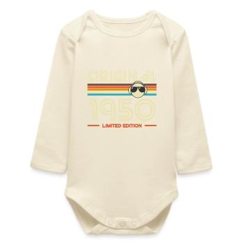 Original 1950's Retro Tee - Baby Organic Long-Sleeved Bodysuit - soft Ecru - Front