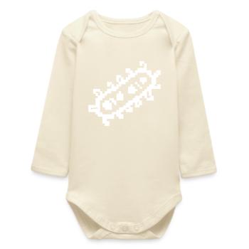 Bacteria Rods Pixel Germ - Baby Organic Long-Sleeved Bodysuit - soft Ecru - Front