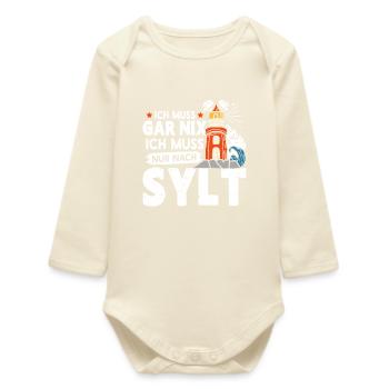 Vacances en mer du Nord N’A RIEN À FAIRE, IL SUFFIT D’ALLER À SYLT - Body bébé manches longues biologique - écru doux - Devant