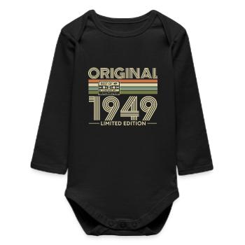 Original 1949 Limited Edition Retro - Baby Organic Langarmbody - Schwarz - Vorne