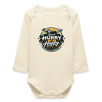 Dont Hurry Be Happy Sloth - Baby Organic Langarmbody - Natur - Vorne