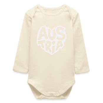 Autriche et Autriche Logo du cœur vintage - Body bébé manches longues biologique - écru doux - Devant