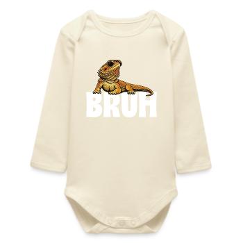 Bruh Bartagrache Lustiger Bartagame - Baby Organic Langarmbody - Natur - Vorne