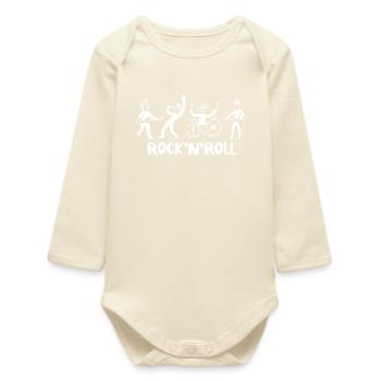 Rock and Roll Band - Baby Organic Long-Sleeved Bodysuit - soft Ecru - Front