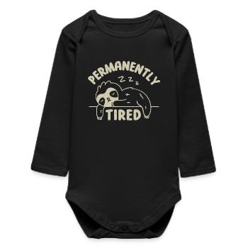 Fatigué de façon permanente - Body bébé manches longues biologique - noir - Devant