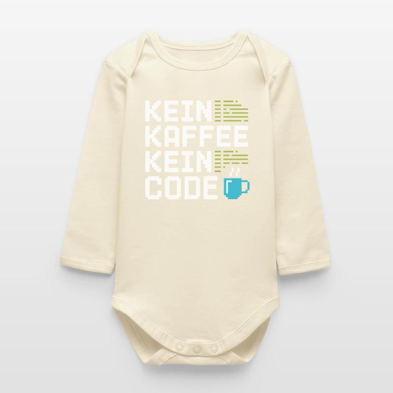 No Coffee No Code Programmer Computer Scientist Baby Organic Long-Sleeved Bodysuit