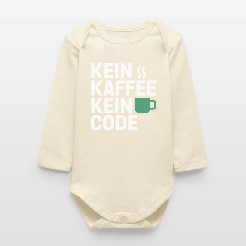 No Coffee No Code Programmer Computer Scientist Baby Organic Long-Sleeved Bodysuit