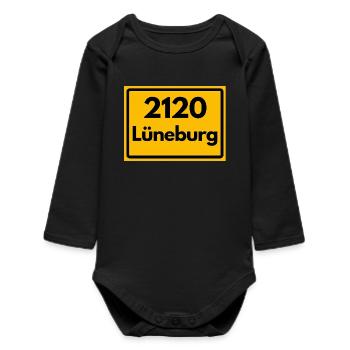 ANCIEN CODE POSTAL RETRO 2120 LUNEBOURG - HANSE - Body bébé manches longues biologique - noir - Devant