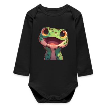 Lizards Lizard - Baby Organic Long-Sleeved Bodysuit - black - Front