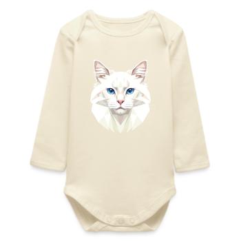 Chat Angora Chat Angora Chat Angora Mignons Chats Angora - Body bébé manches longues biologique - écru doux - Devant