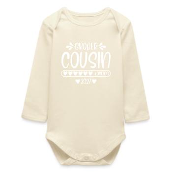 Big Cousin 2027 loading - Baby Organic Long-Sleeved Bodysuit - soft Ecru - Front