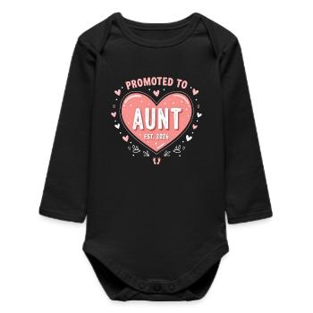 Aunt 2026 Aunt 2026 Promoted to Aunt 2026 - Baby Organic Long-Sleeved Bodysuit - black - Front