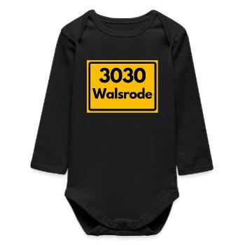 ALTE POSTLEITZAHL PLZ RETRO 3030 WALSRODE VOGELW. - Baby Organic Langarmbody - Schwarz - Vorne
