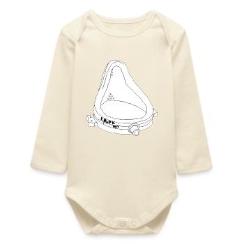 Duchamp-Brunnen-Urinalkunst lustige Linien-Skizze - Baby Organic Langarmbody - Natur - Vorne