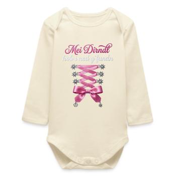 Trachtenshirt Damen Trachten T-Shirt Dirndl Outfit - Baby Organic Long-Sleeved Bodysuit - soft Ecru - Front