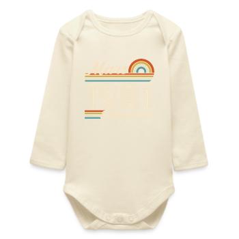 45th Birthday Gift - Born in March 1981 - Baby Organic Long-Sleeved Bodysuit - soft Ecru - Front