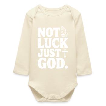 Pas la chance, juste Dieu - Body bébé manches longues biologique - écru doux - Devant