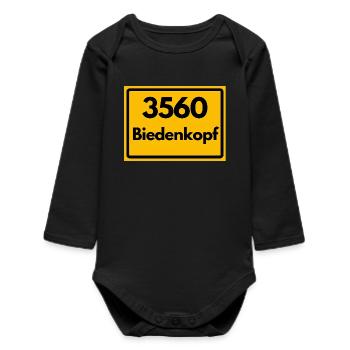 ANCIEN CODE POSTAL RETRO 3560 BIEDENKOPF - Body bébé manches longues biologique - noir - Devant