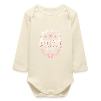 Tante 2026 Tante 2026 Befördert zu Tante 2026 - Baby Organic Langarmbody - Natur - Vorne