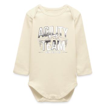 Agility Team Dog Sports – Built for Speed - Baby Organic Long-Sleeved Bodysuit - soft Ecru - Front