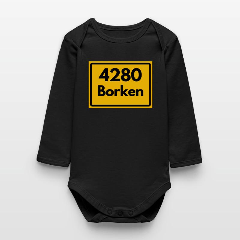 OLD POSTCODE POSTCODE RETRO 4280 BORKEN FÜNFTÜRME Baby Organic Long-Sleeved Bodysuit