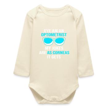 Optician Ophthalmologist - Baby Organic Long-Sleeved Bodysuit - soft Ecru - Front