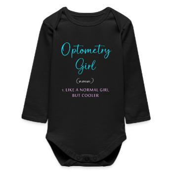 Optician Ophthalmologist Optics - Baby Organic Long-Sleeved Bodysuit - black - Front
