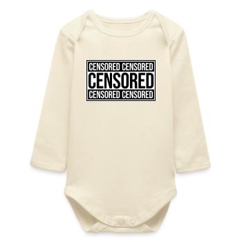 Censored Funny Statement Freedom Logo - Baby Organic Long-Sleeved Bodysuit - soft Ecru - Front