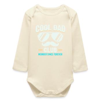 Club de papa cool, sweat à capuche drôle pour la fête des pères - Body bébé manches longues biologique - écru doux - Devant