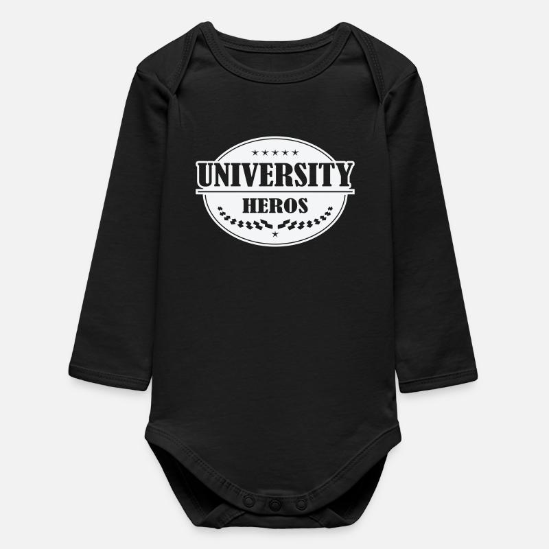 Unihelden Abzeichen - Baby Organic Langarmbody - Schwarz
