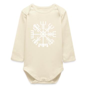 Boussole nordique Vegvisir - Body bébé manches longues biologique - écru doux - Devant