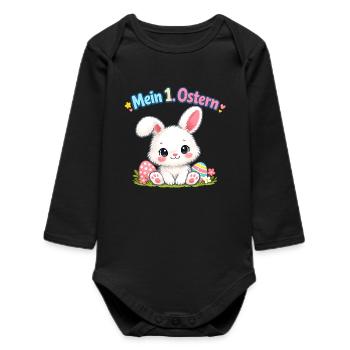 Mein 1. Ostern Baby - Baby Organic Langarmbody - Schwarz - Vorne