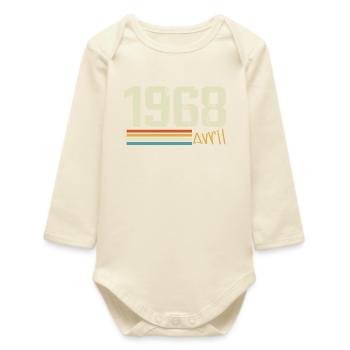 Geboren im April 1968 - Baby Organic Langarmbody - Natur - Vorne