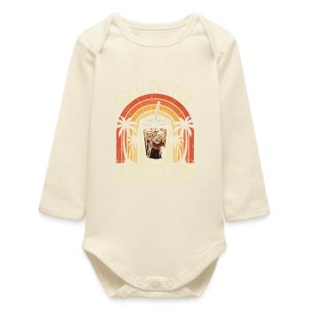 Iced coffee and sunshine - Baby Organic Long-Sleeved Bodysuit - soft Ecru - Front