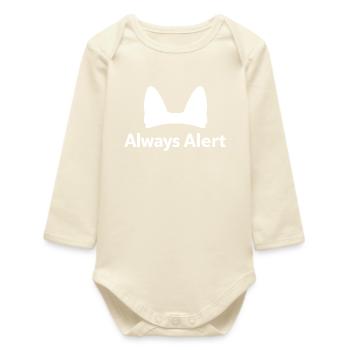Always Alert German Shepherd Dog Lover - Baby Organic Long-Sleeved Bodysuit - soft Ecru - Front