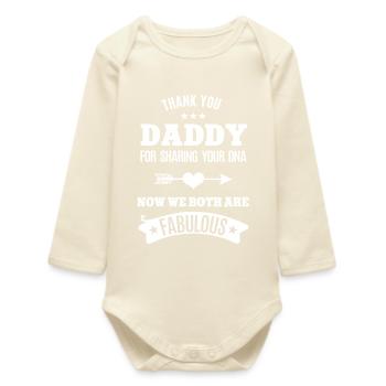 Father and Son Dad Daughter Paternity Father's Day - Baby Organic Long-Sleeved Bodysuit - soft Ecru - Front