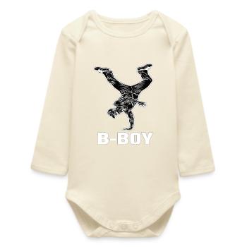 Breakdance B-Boy Street Dance Hip Hop - Baby Organic Long-Sleeved Bodysuit - soft Ecru - Front