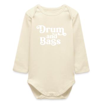 Drum and Bass Retro-Glyphen - Baby Organic Langarmbody - Natur - Vorne