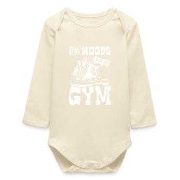 Survival Bushcraft Outdoor Adventure - Baby Organic Long-Sleeved Bodysuit - soft Ecru - Front