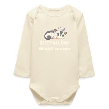 Sugar Glider Mom Exotic Pet Lover - Baby Organic Long-Sleeved Bodysuit - soft Ecru - Front