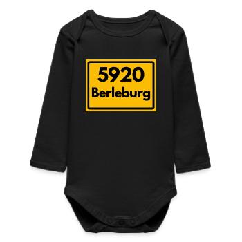 ALTE POSTLEITZAHL PLZ RETRO 5920 BERLEBURG - Baby Organic Langarmbody - Schwarz - Vorne