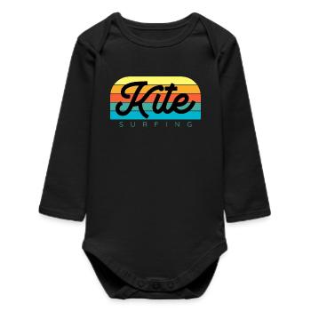 Kitesurfer Kiteboard Kitesurfing Kitesurf - Baby Organic Long-Sleeved Bodysuit - black - Front