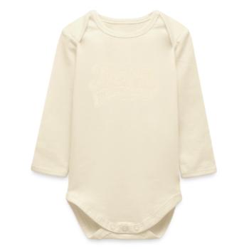 Born in April 2008 - Birthday - Gift - Baby Organic Long-Sleeved Bodysuit - soft Ecru - Front